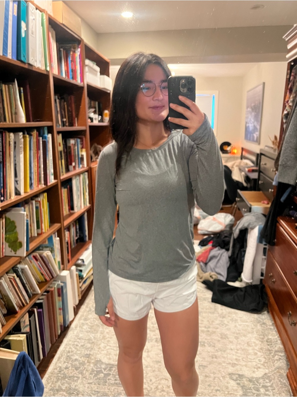 Gray Long-Sleeve Women's Performance Top